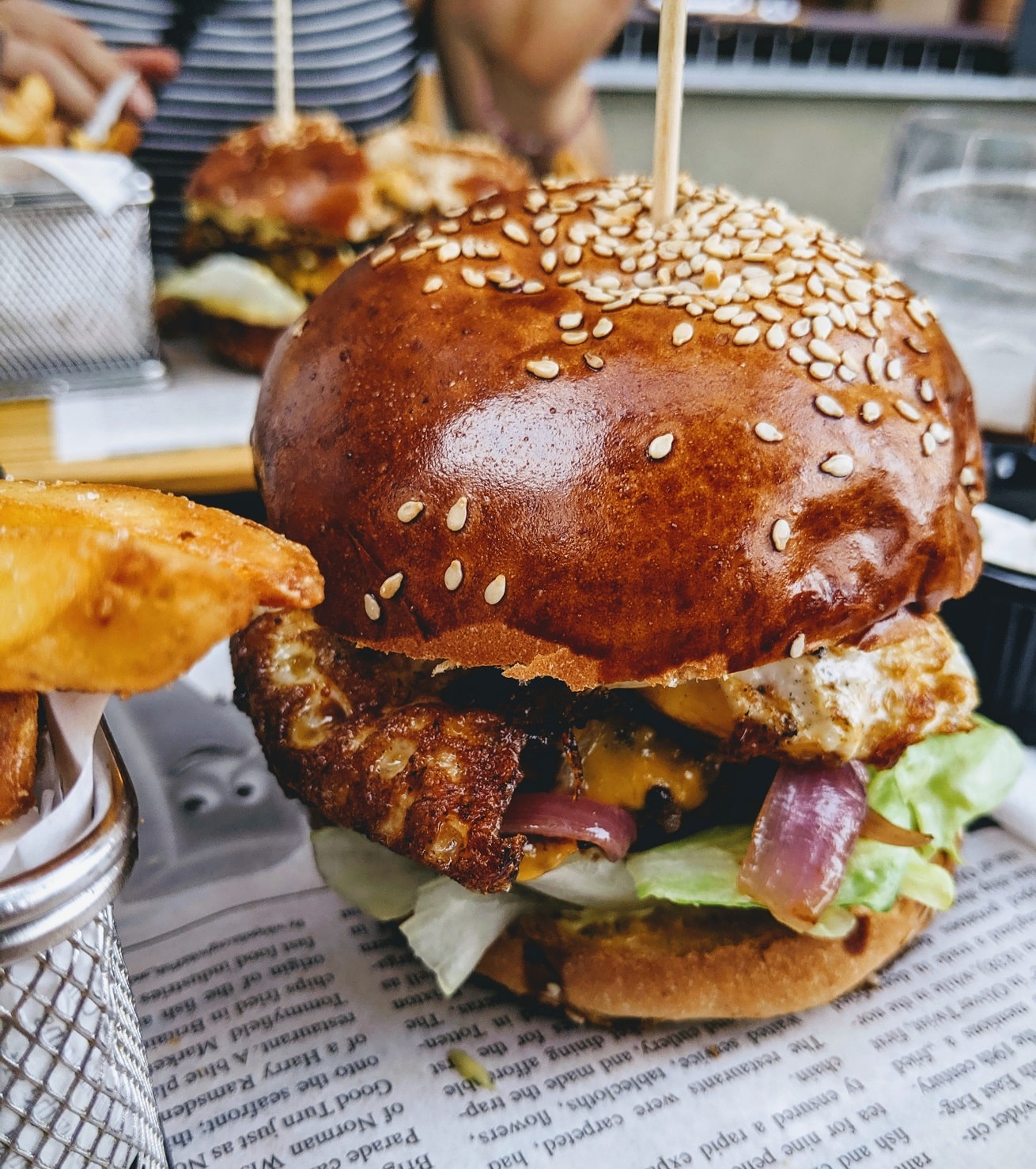 Grilled cheddar and bacon burger