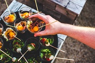 Finger food on skewers