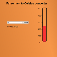 Screenshot of Temperature Converter site